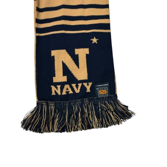 Reversible Knit Scarf With "Beat Air Force" & "Go Navy" Text Miltary Rivalry - Picture 7 of 8